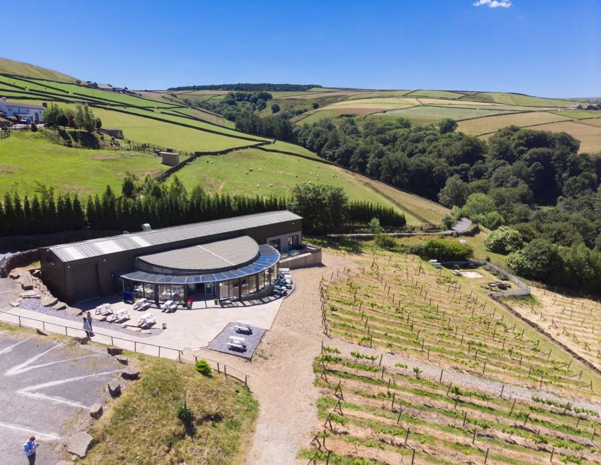 Holmfirth Vineyard aerial view
